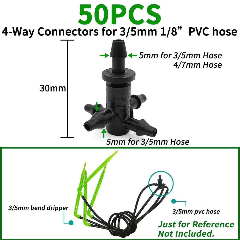 Irrigation 2L/4L/8L Steady flow dripper with 4-way cross Connector Agriculture Drip water irrigation Drip arrow connector 20Sets
