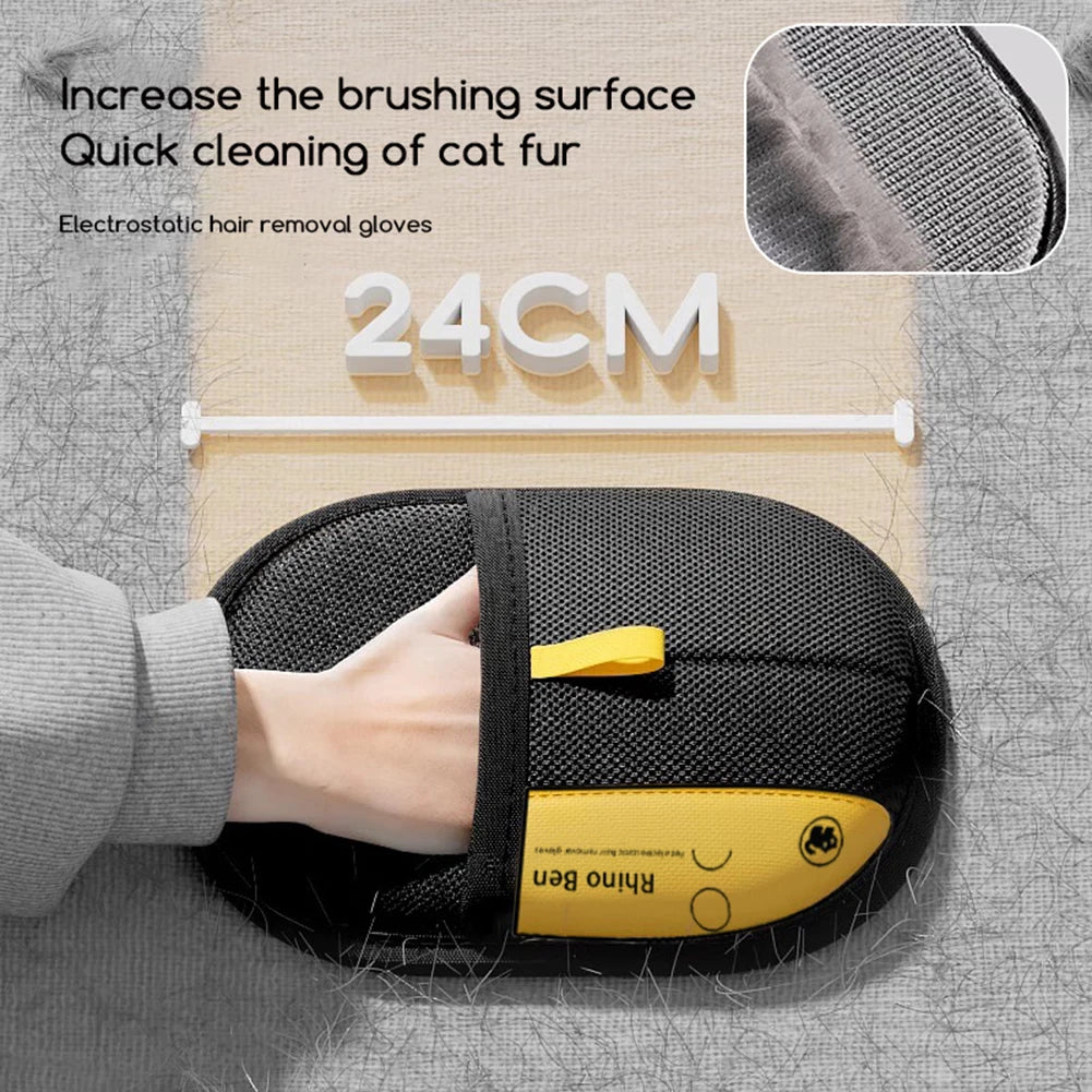 Pet Hair Remover Electrostatic Gloves Fur Catchers Quick Efficient Double Sided Electrostatic Protection Pet Hair Remover Mitten