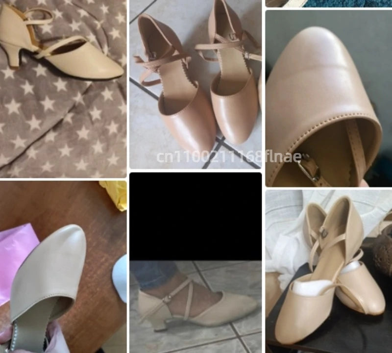 Ladies' Adult Latin Dance Shoes,soft Soled Mid High Heels,dance Performance Shoes for All Seasons,indoor and Outdoor Dance Shoes