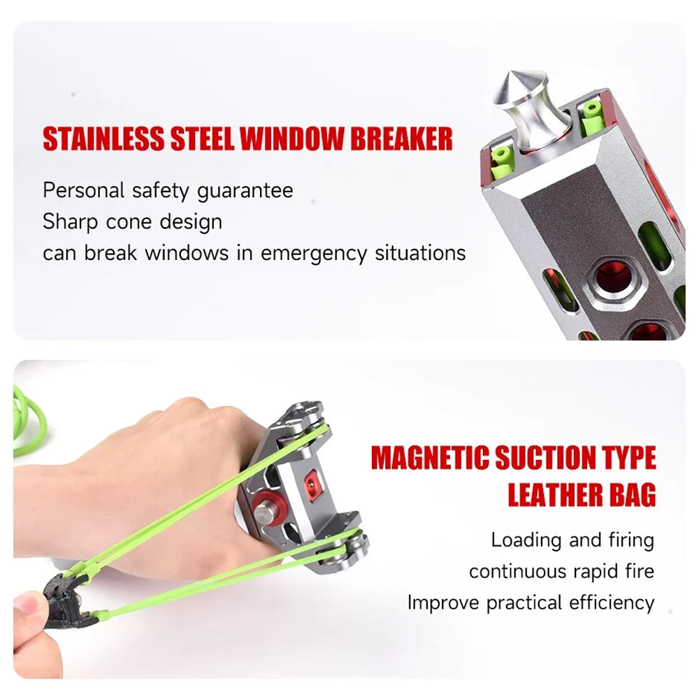 Tactical Slingshots for Adults, Auto Loading Slingshot with Magazine | Aluminum Alloy Material, Precision Rapid Fire, Hunting