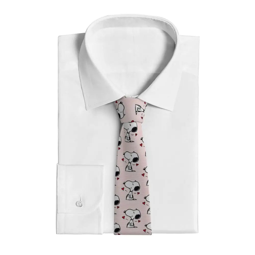 Snoopys & Woodstock Smile Giggle Laugh Neckties Silk 8 cm Neck Tie for Mens Shirt Accessories Cravat Wedding Accessories Office