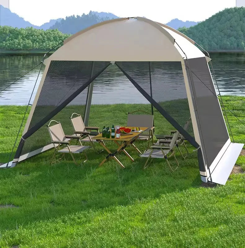 Outdoor Large Tent Canopy Sunshade Netting Portable Mosquito-Proof Tent Beach Camping Gazebo