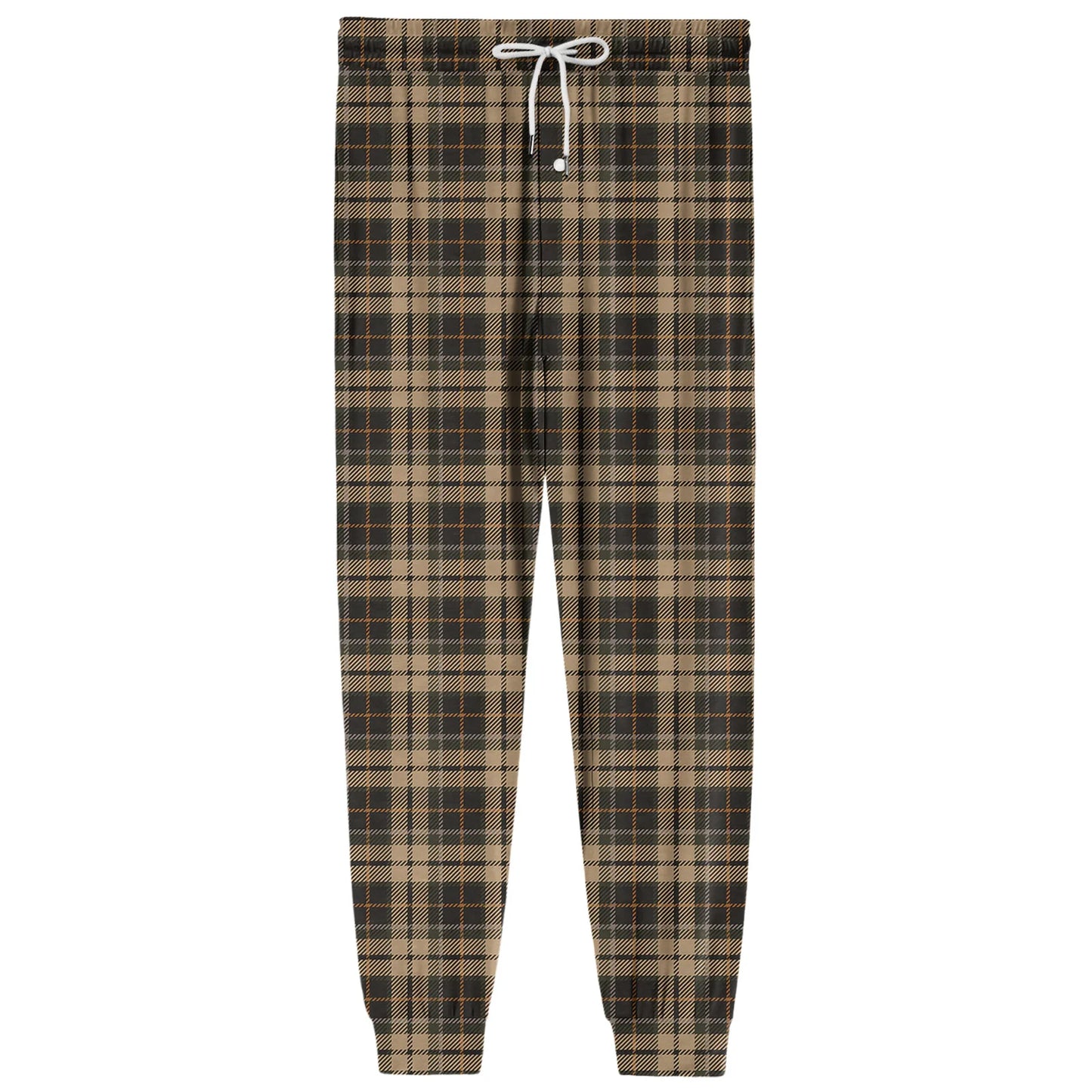 Men'S Plaid Casual Pants Checkered Pattern Cuffed Design Comfortable Fabric Suitable Daily Wear All Seasons Trendy Pajama Pants