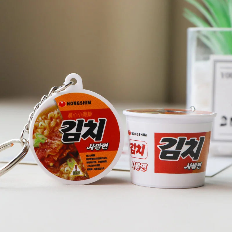 Fun Simulation Instant Noodles Keychain Korean Food Bag Pendant Turkey Noodle Creative Bag Accessories Christmas Gift