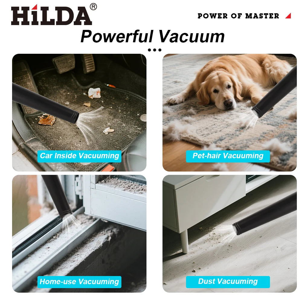 HILDA Cordless Electric Blower Blue Turbo 2-in-1 Blowing And Suction Machine Handheld Leaf Vacuum Cleaner For Makita 18V Battery