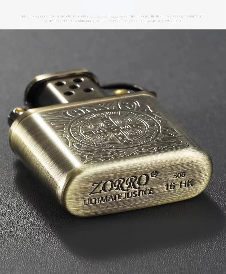 ZORO Vintage Metal Constantini Kerosine Lighter Flint Copper Oil Cigarette Lighter Antique Series Lighter