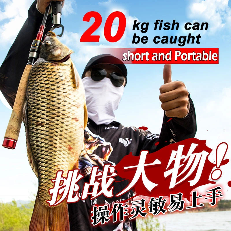 High Quality,1.6m-2.7m,Fishing Rod,100% Carbon Fiber,Spinning Fishing Rod,Short PortableTravel ,Telescopic Rod, Super Hard