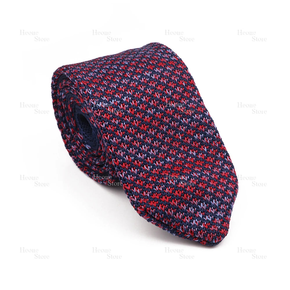 New Mens Knitted Ties Classic Striped Skinny Necktie For Business Wedding Party British Style Necktie Winter Neck Wear Accessory
