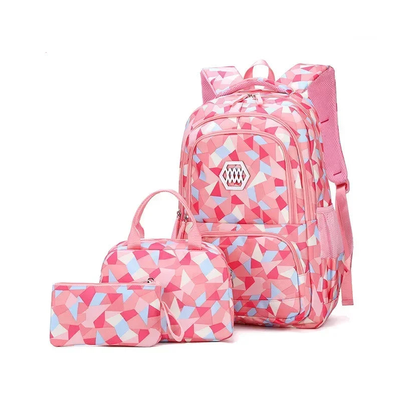 School Bags for Teenagers Girls Schoolbag Large Capacity Boys Printing School Backpack Set Rucksack Bagpack Kids Cute Book Bags