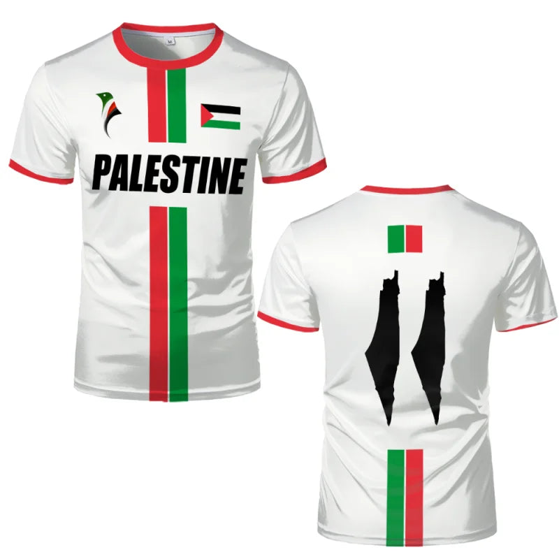 Palestine Flag Map 3D Printing T Shirt For Men Freedom Tees Summer O-Neck Short Sleeve Tops Casual Streetwear Loose T-shirt