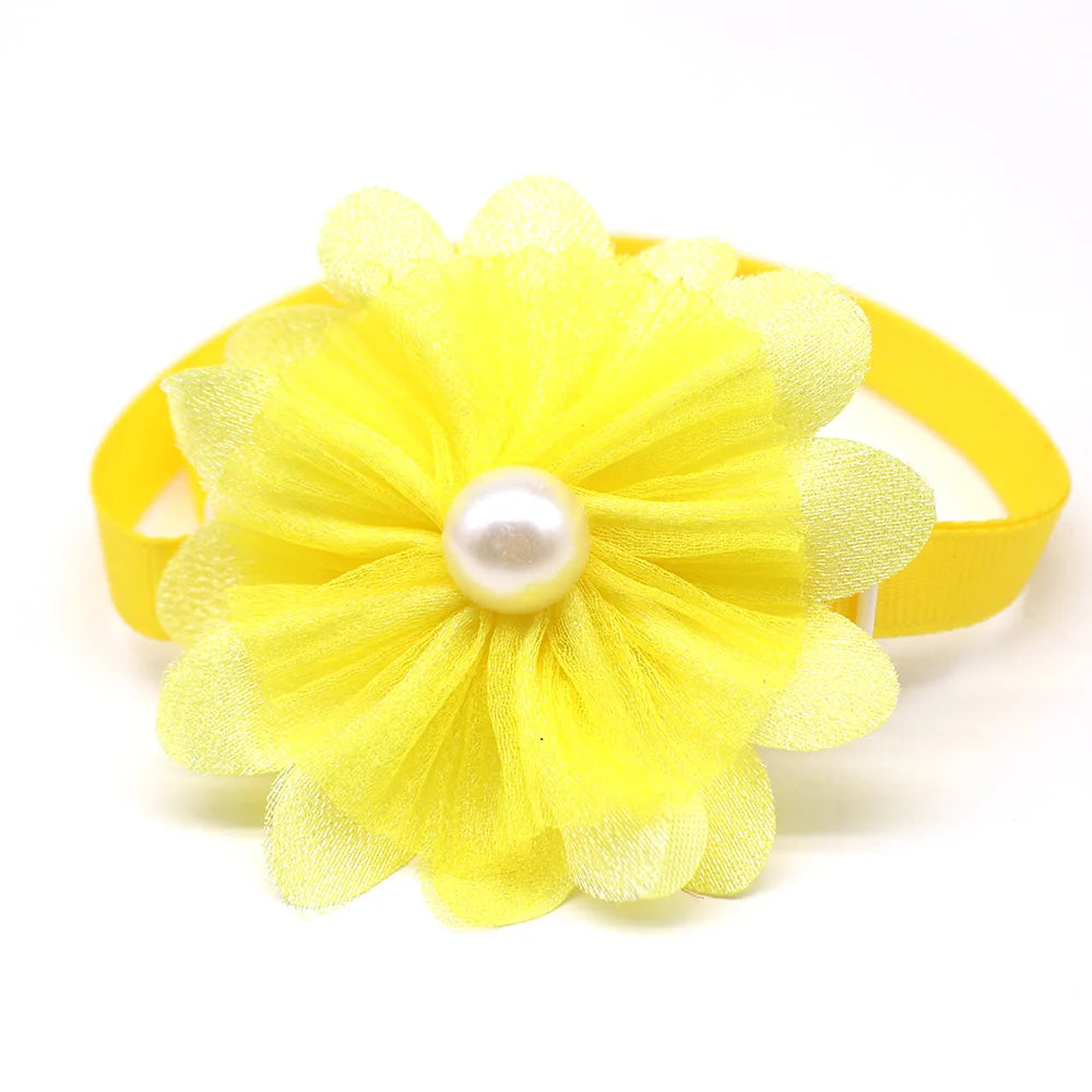 50/100pcs Dog Bowtie Spring Pearl Bowties/Collar For Dogs Samll Dog Cat Bow Tie Neckties For Dogs Pets Grooming Accessories