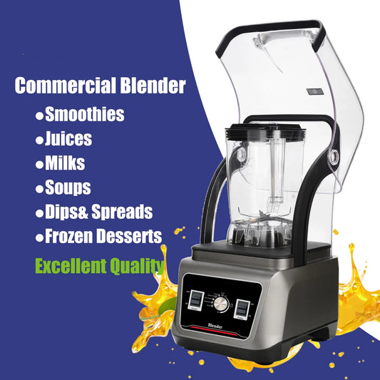 Wholesale 2L Blender for Business Household Smoothie Maker 23000r/min Stainless Steel Blade Restaurant Ice Blender Easy-Clean