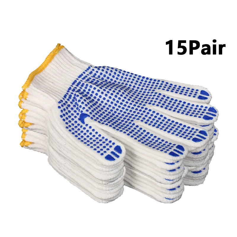 10 pairs of household gardening labor protection elastic rubber dot gloves work professional anti-slip wear-resistant Mittens