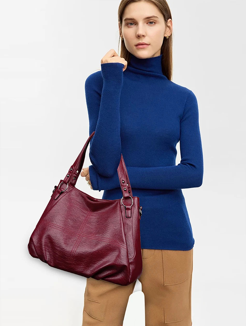 Fashionable Simple Handbag Famous Luxury Designer Women Tote Bag High Quality Soft Leather Large Capacity Women's Shoulder Bags
