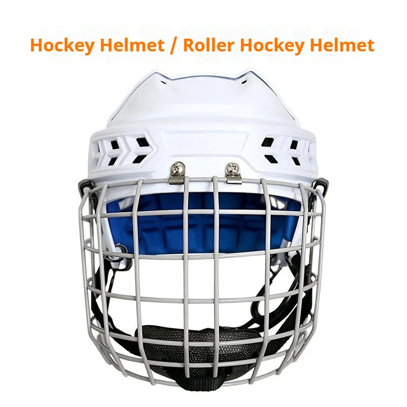 ICE HOCKEY HELMET - Certified for Roller & Street Hockey, Lacrosse,Adjustable Full Protection Headgear with Ear Protection