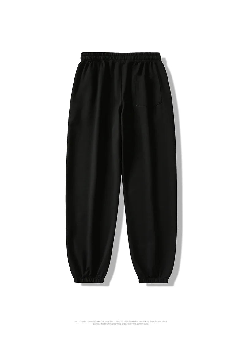 Men Big Tall Sweatpants Extra Long Length Sports Jogger Male Winter Fleece Sweat Pants Black Cotton Stretch Elastic Waist  120cm