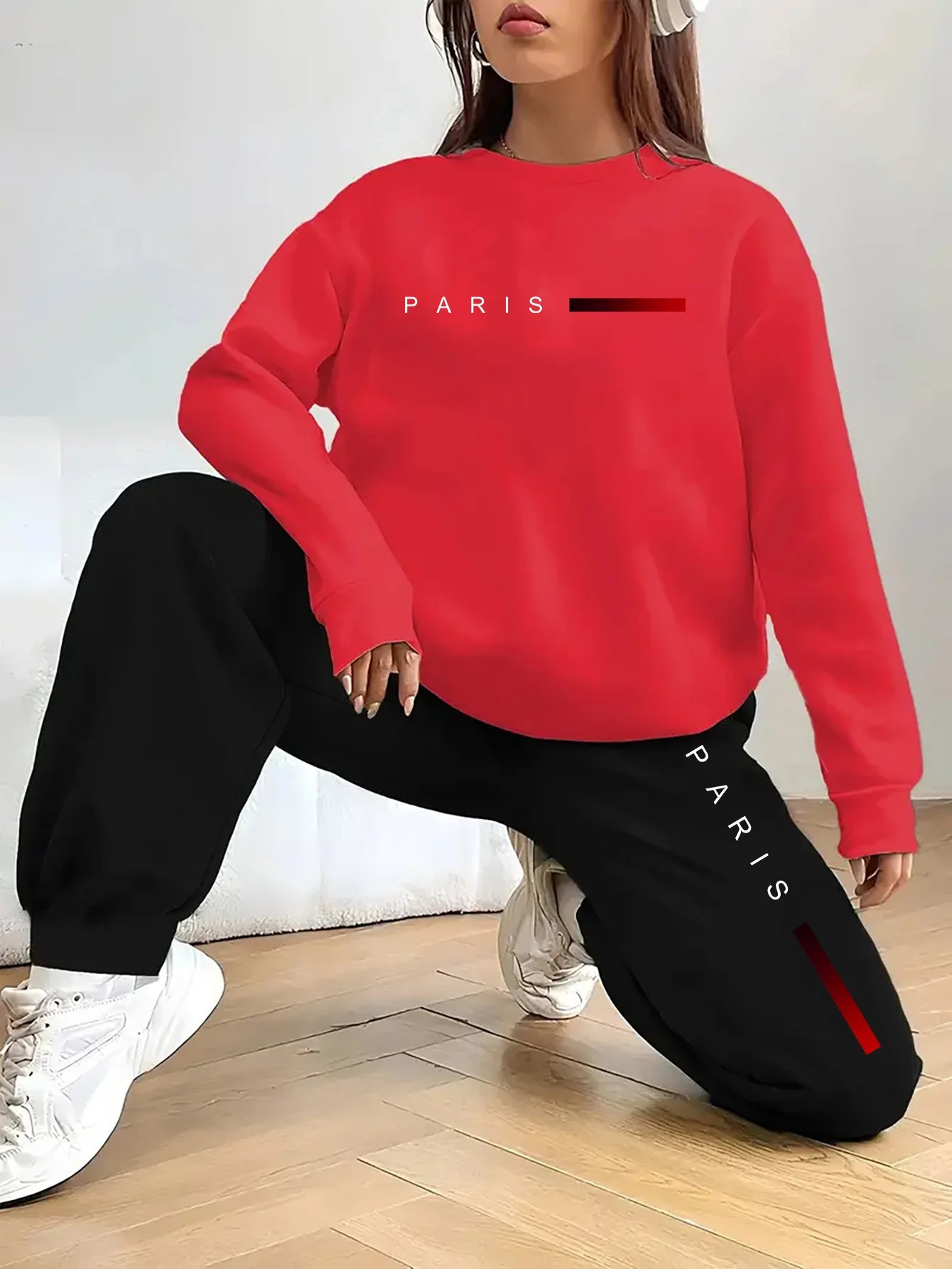women Hoodies+sweatpant set Hip Hop Street Casual Printed Hoodie Oversize Loose New Sweatshirts Autumn Warm Fleece Clothing