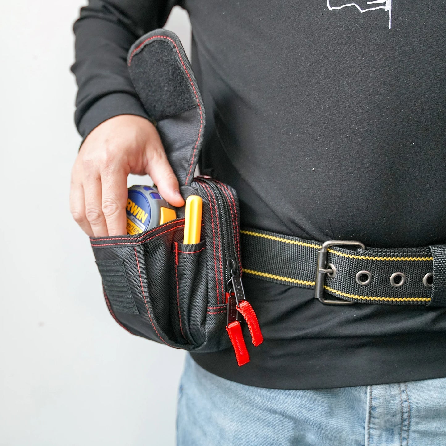 KUNN Tool Pouch Heavy Duty Electrician Accessory Pouches with Multi-Use Pocket for Tools,Cellphone