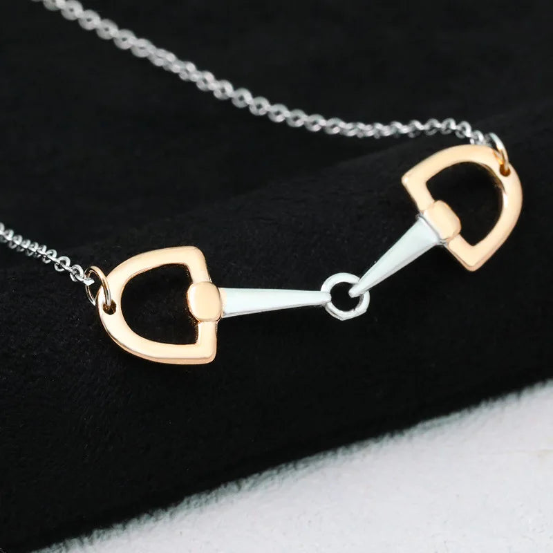 Horse Shoe Bracelet Rose Gold Plated Stainless Steel  Snaffle Horse Bit Bracelet