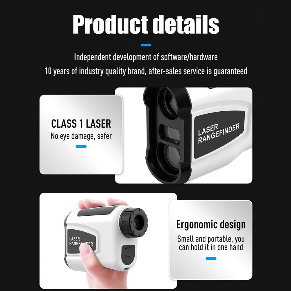 FORW-Multifunctional Golf Laser Rangefinder 600M Rechargeable Laser Distance Meter With Flagpole Lock And Slope Compensation