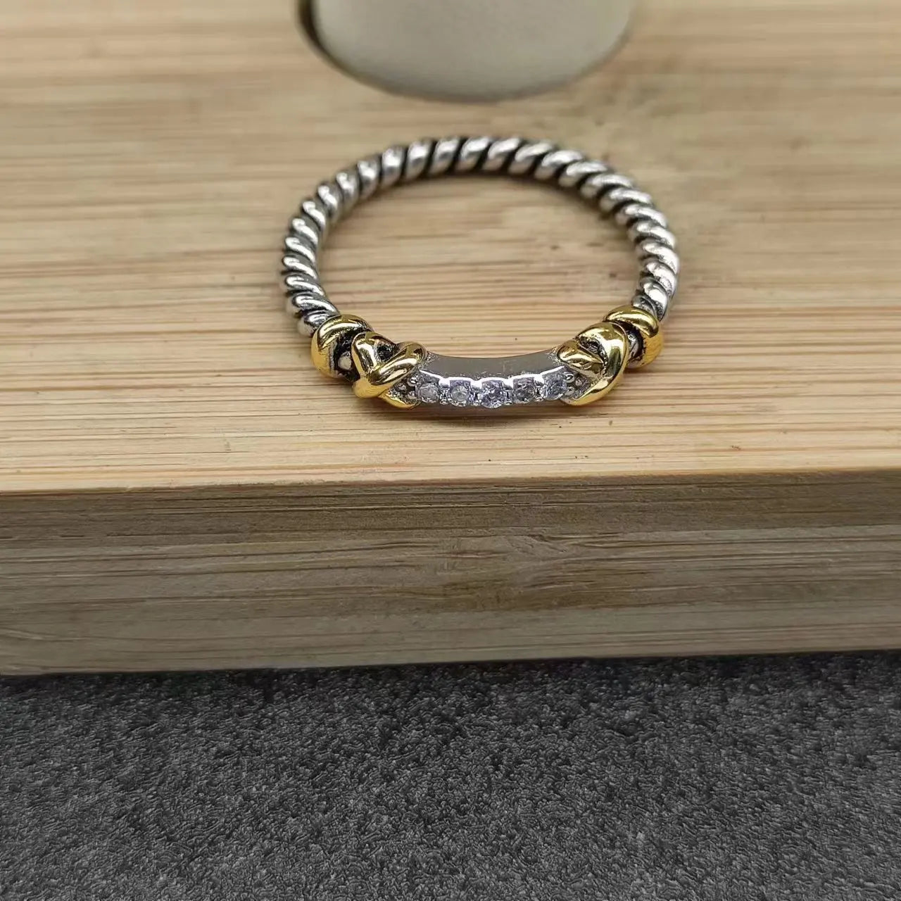 S925 Sterling Silver New Style Gold Wire Edging Ring Neutral Temperament Fashion Personality Trend Simple Retro Luxury Jewelry