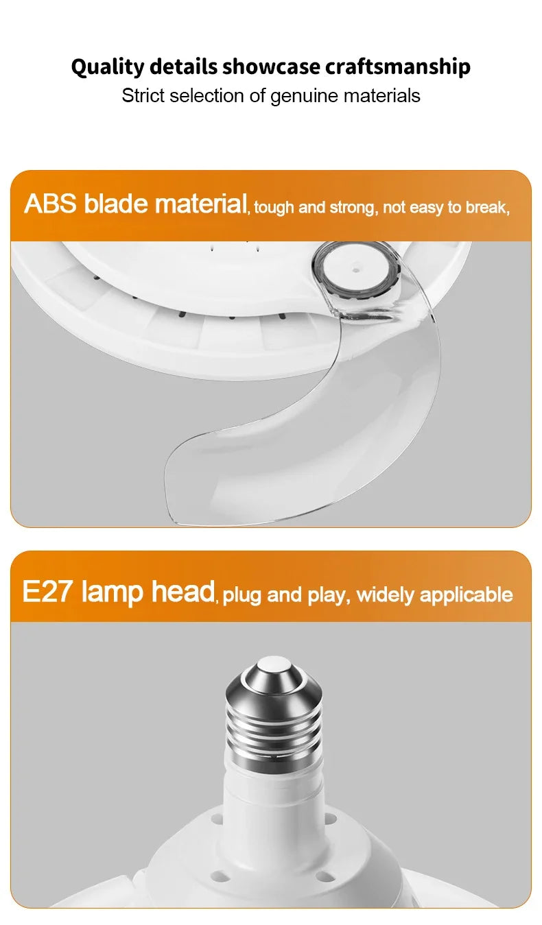 Ceiling Fan Light New Invisible Telescopic Blade Air Circulation Fans Silent Dimming Timed Room Decor Ceiling Fan with lighting