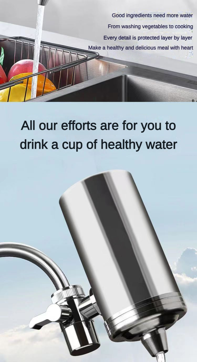 7 Layer 0.1μm Drinking Water Faucet Purifier Eco Tap Filter Stainless Steel Ceramic Activated Carbon KDF Cartridge Home Kitchen