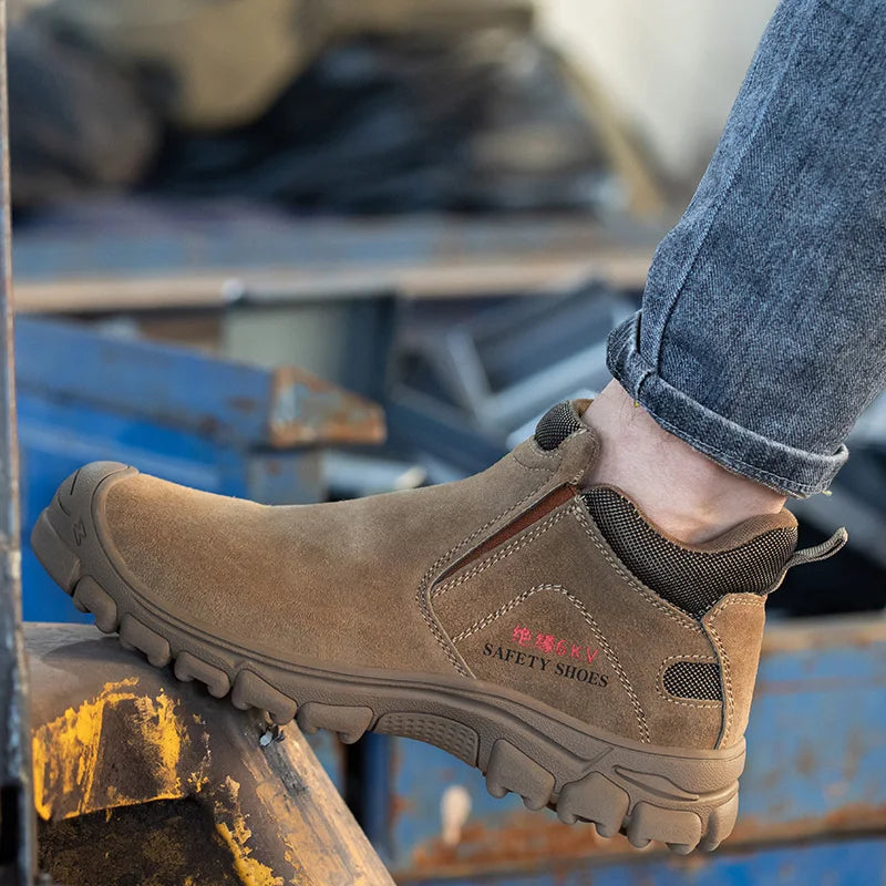 Safety Shoes Men Steel Toe Work Shoes Anti-smash Anti-puncture Indestructible Shoes Protective Boots Construction Work Shoes