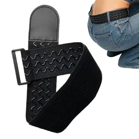 Buckle-Free Belt  Elastic Band Hook Loop Adjustable Elastic Reverse Buckle Nylon Cable Ties Straps Sticky Fastener Tape Athletic