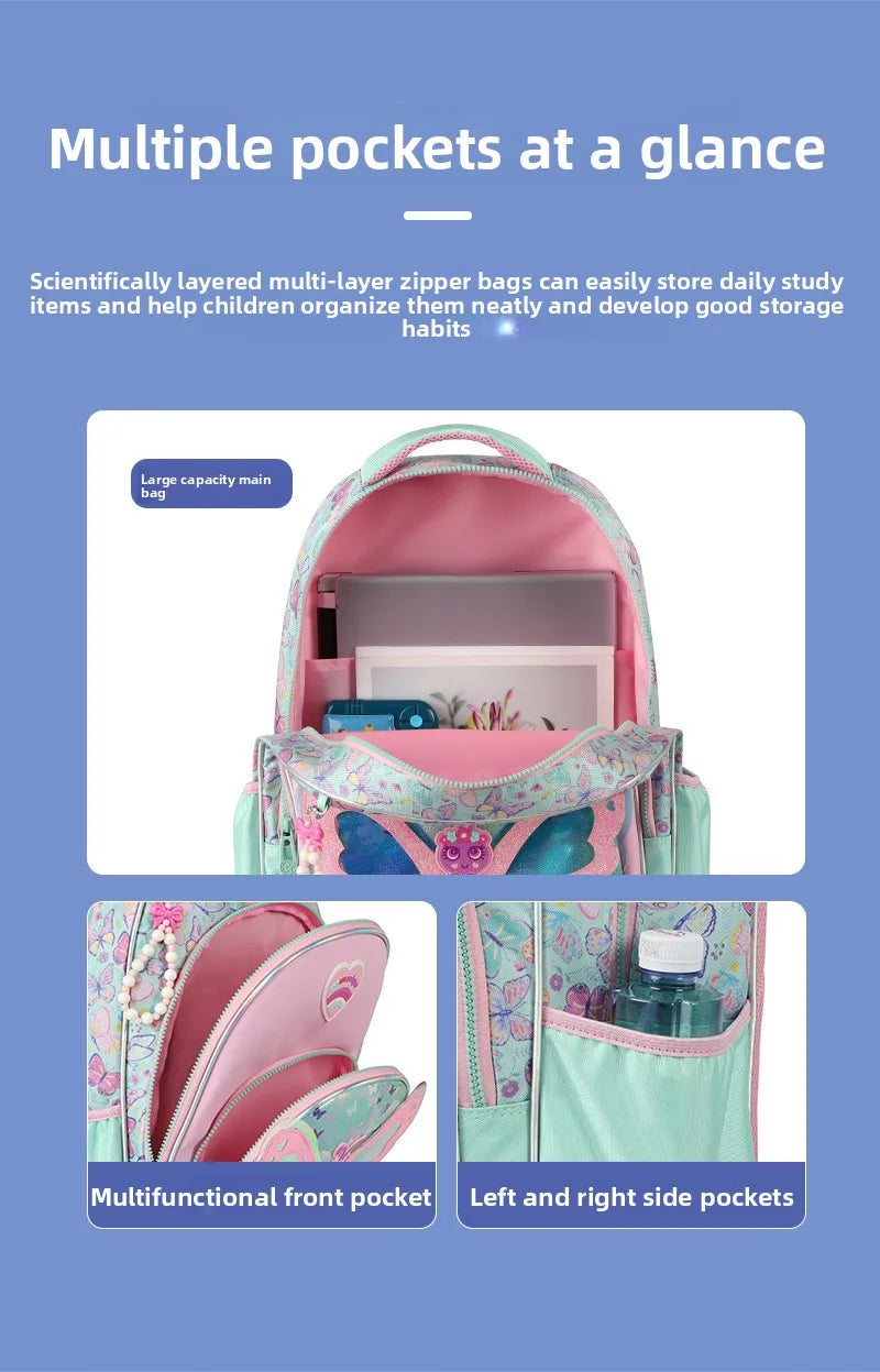 Kids School Backpacks for Girls School Bag Set with Lunch Bag Pencil case Elementary Students Backpack Cute Book Bag
