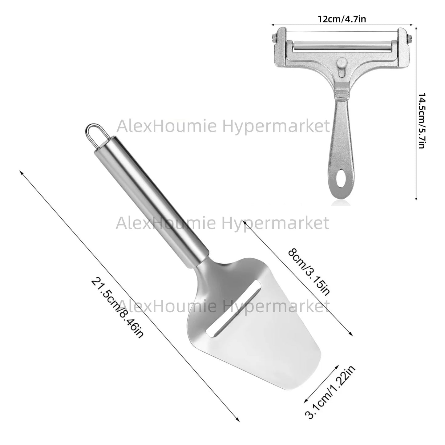 2 Pack Cheese Slicers Cheese Cutter with Cheese Plane Tool Adjustable Thickness Cheese Cutter for Soft Semi-Hard Hard Cheeses