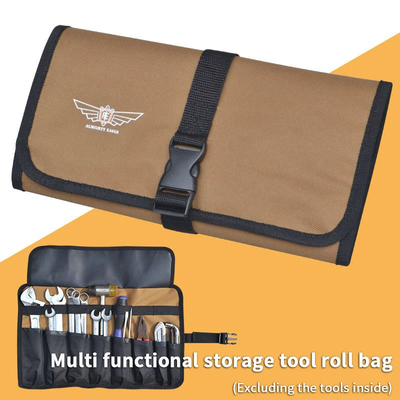 Pouch Bag for Tools; Made from Oxford Cloth; Convenient Roll-Up Design; Fits Wrench, Spanner, Hammer and More