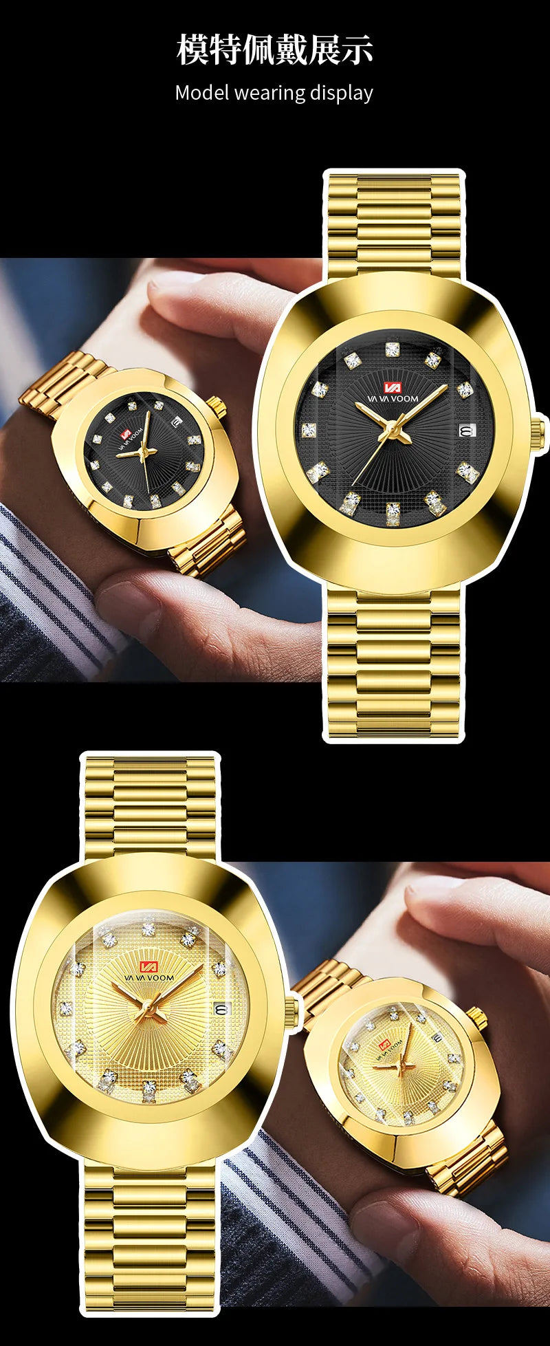 Gold Men Wrist Watches For Male Clock 2025 Top Brand Luxury Golden Fashion Men Quartz Watches Waterproof Wristwatches Dropship