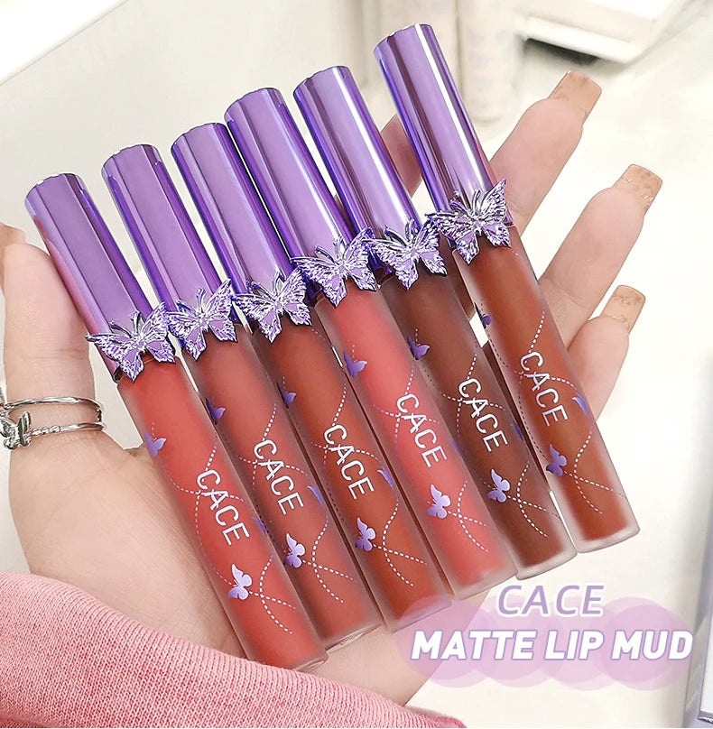 6 Colors Sexy Red Liquid Lipstick Moisturizing Lip Glaze Tint Long Lasting Matte Lip Mud Waterproof Velvet Lipstick Lips Makeup