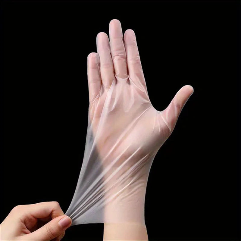 100/200pcs Disposable Gloves, made of durable material, easy to use. Suitable for cleaning in the kitchen and bathroom.