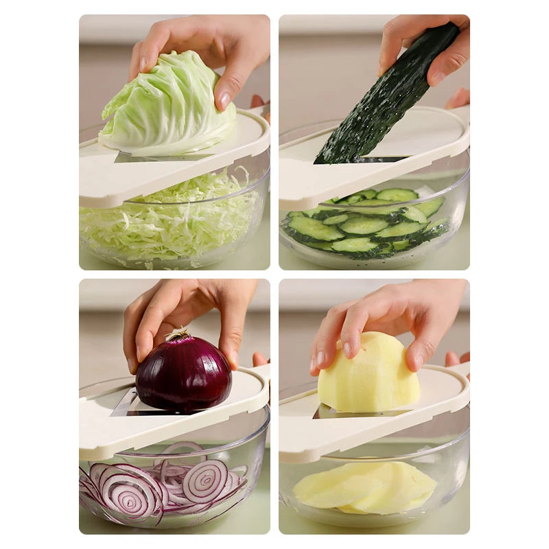 Vegetable Cutter Cabbage Grater, Onions Cucumbers Potatoes Cabbage Scraping for Salad Cutting, Slicing and Shredding KitchenTool