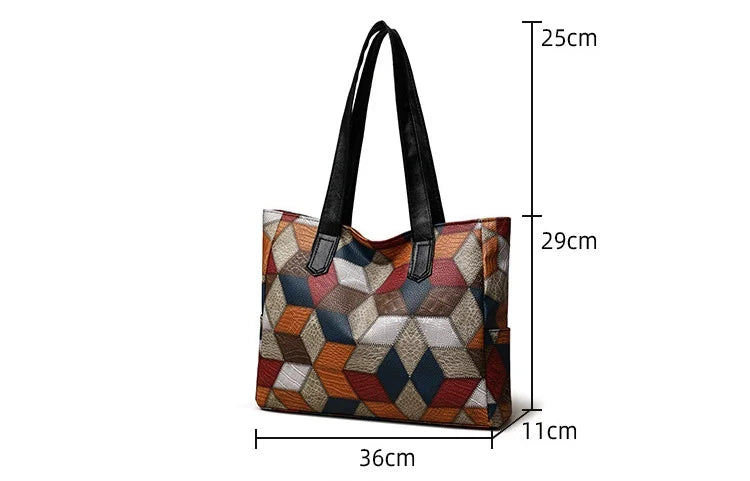 Women's Handbag Women's Shoulder Bag Fashion Purse Vintage Leather Bag Large Capacity Handbag Inclined Shoulder Bag Mom's Bag