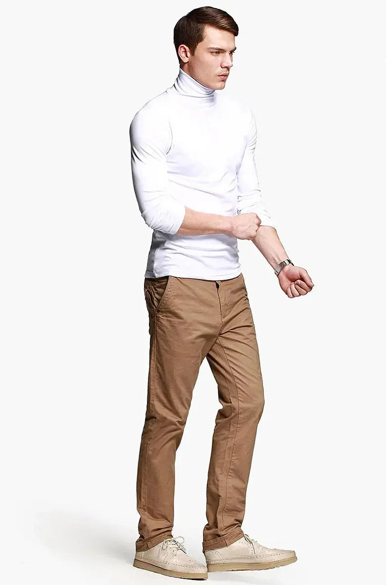 Thermal Underwear Tops Men Spring Clothes Thermal Shirt Autumn Men's Winter Tights High Neck Thin Slim Fit Long Sleeve T-shirt