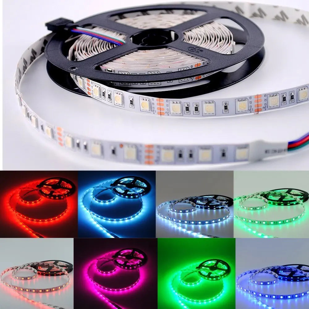 LED Strip Light 12V 5m SMD 5050 300 LEDs Pixels 2835 Diode Tape RGB White LED Ribbon Flexible Lights Home Decor