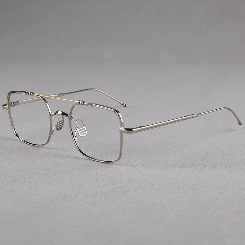 Double-beam Square Spectacle Frame TB909 Pilot Women's Glasses Frames Pure Titanium Eyeglass Frames Men's Glasses Frames Fashion
