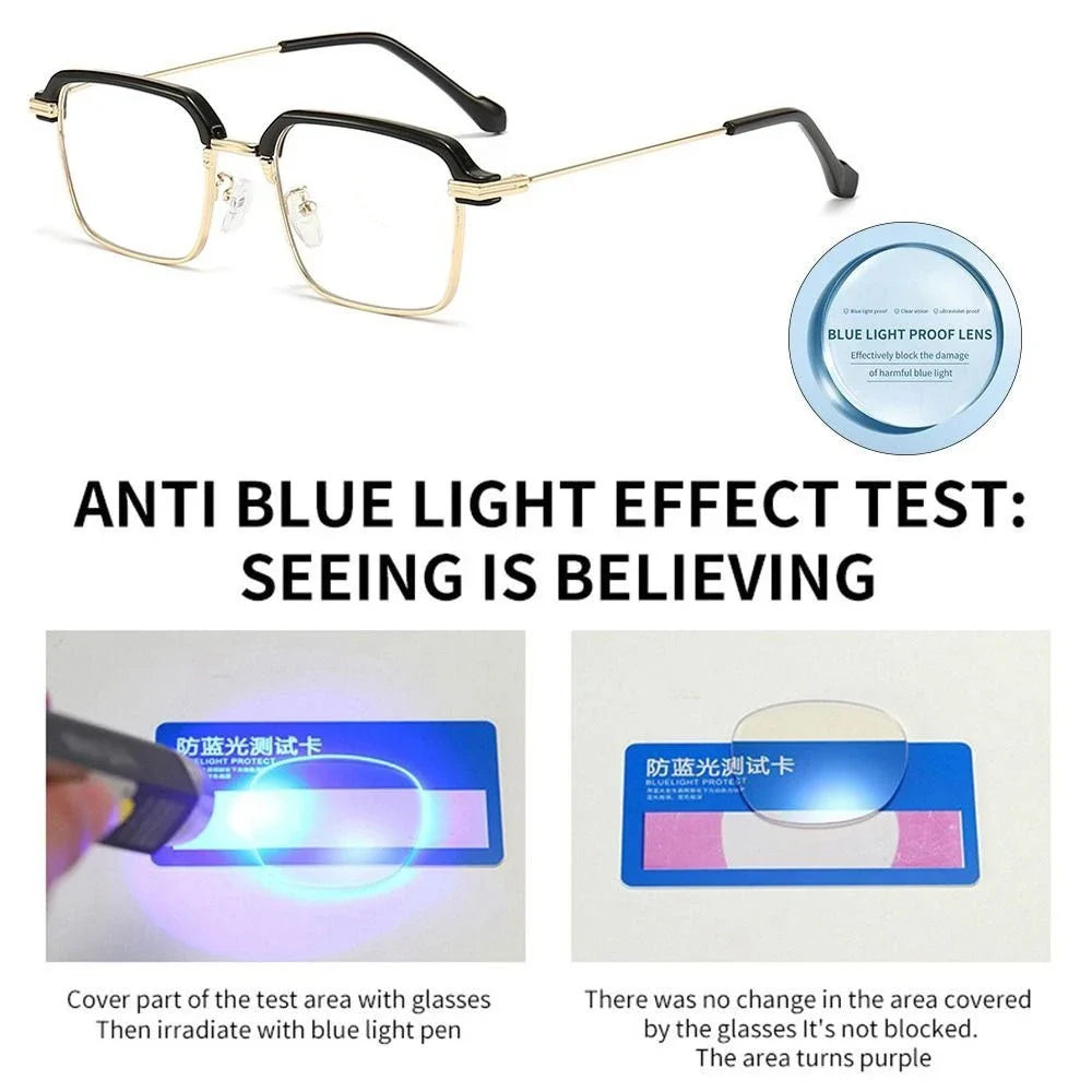 Photochromic Reading Glasses High Definition Men's Anti-blue Presbyopia Eyewear Metal Fashion Classic Hyperopia Eyeglasses