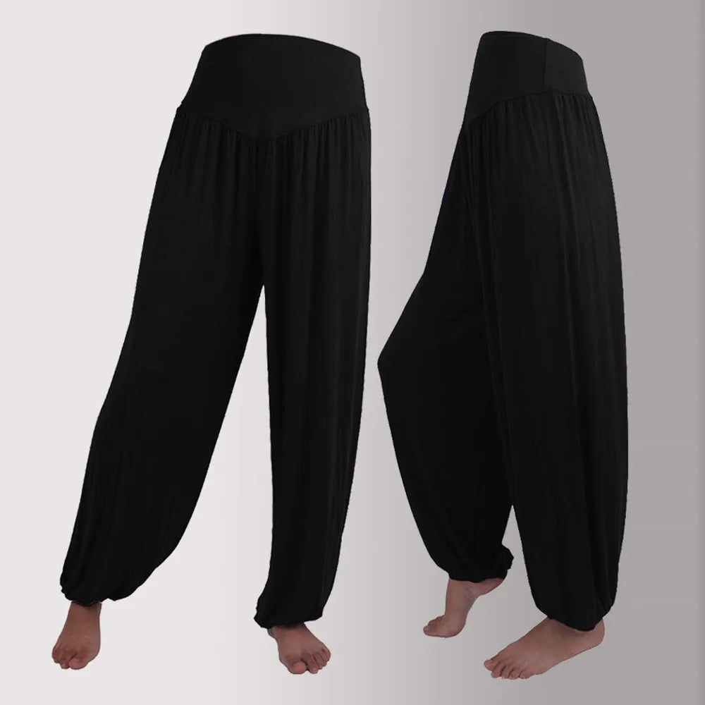 Women Elastic Loose Dance Yoga Pants Gym Workout Trousers Commute Sweat Pants High Waisted Female Clothing Calça Feminina