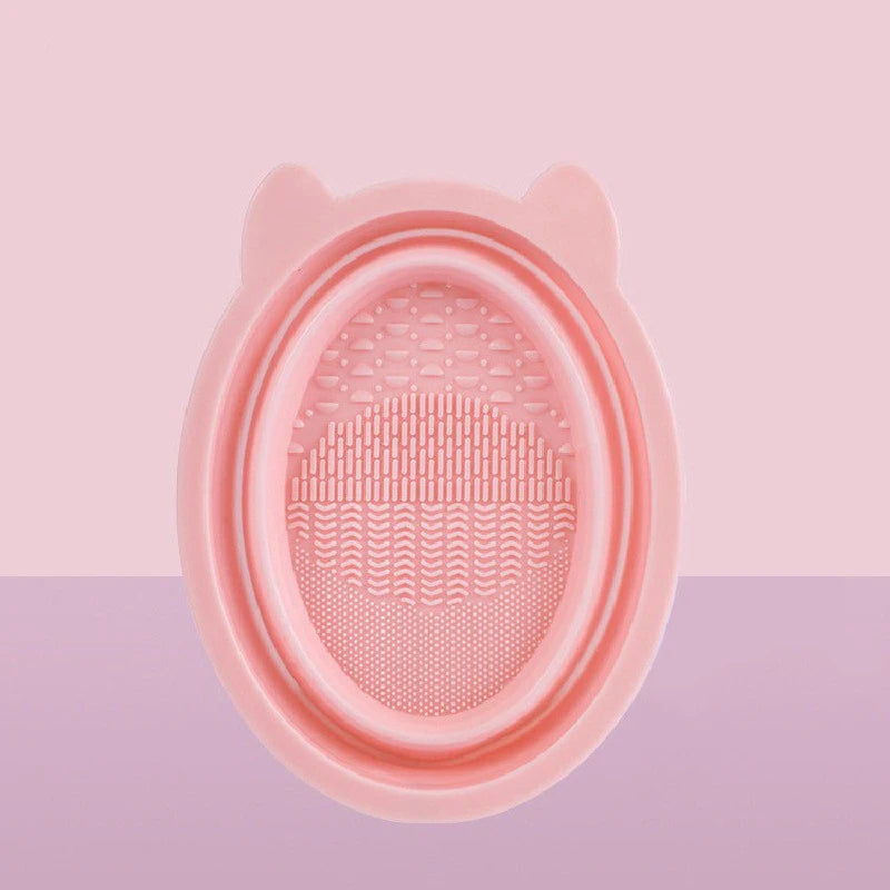 Makeup Brush Cleaning Set Silicone Foldable Beauty Blender Cleaner Tool Kit with Sponge Wash Agent for Cosmetic Brushes And Pad