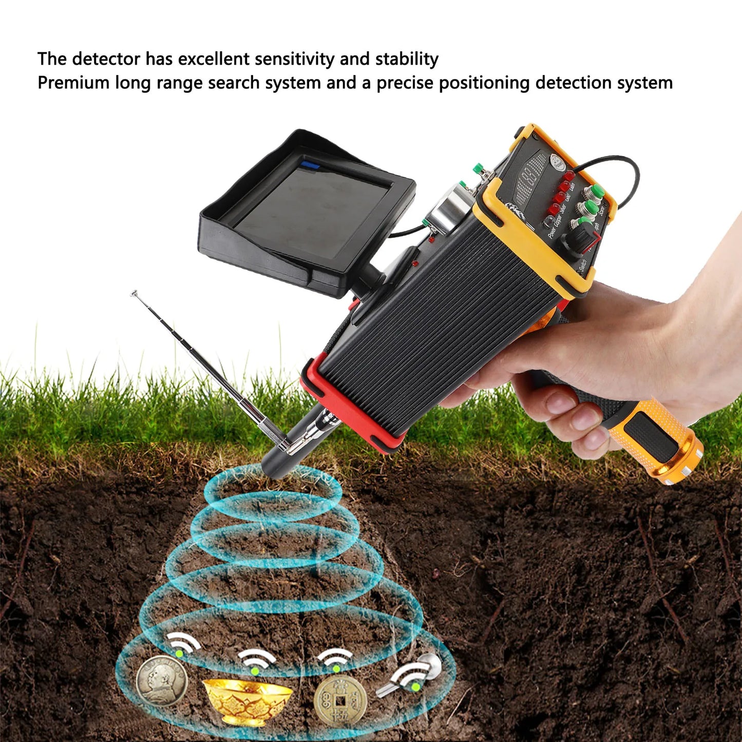 Metal Detector 15m Depth 1000m Underground Metal Scanner built inDisplay Screen High Accuracy Gold Silver Copper Locator