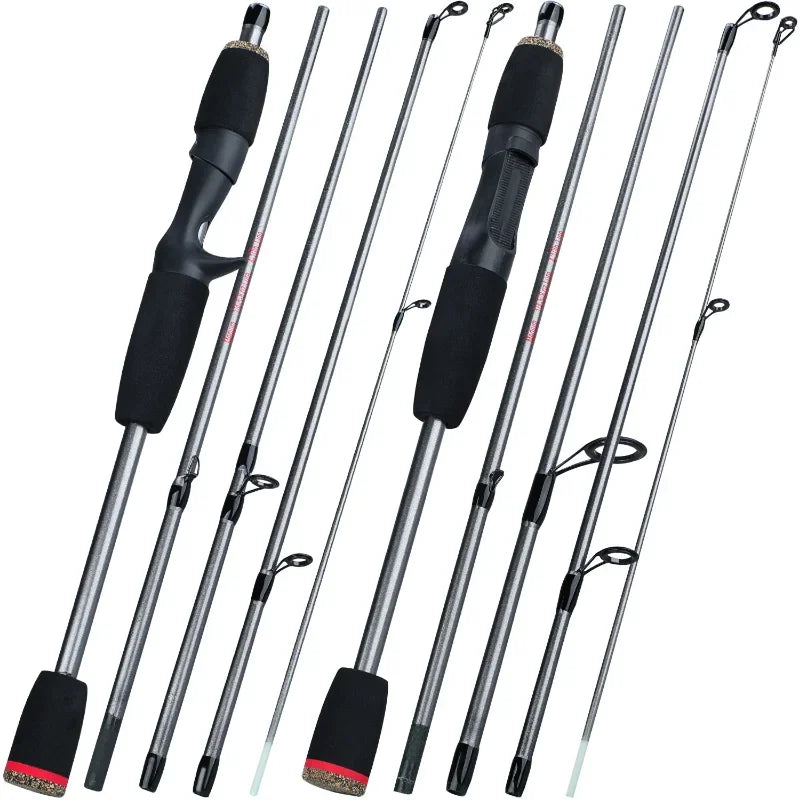 Sougayilang 5 Section Spinning Casting Fishing Rod 1.8M Ultralight Weight Carbon Fiber Poles for Travel Freshwater Fishing Pesca