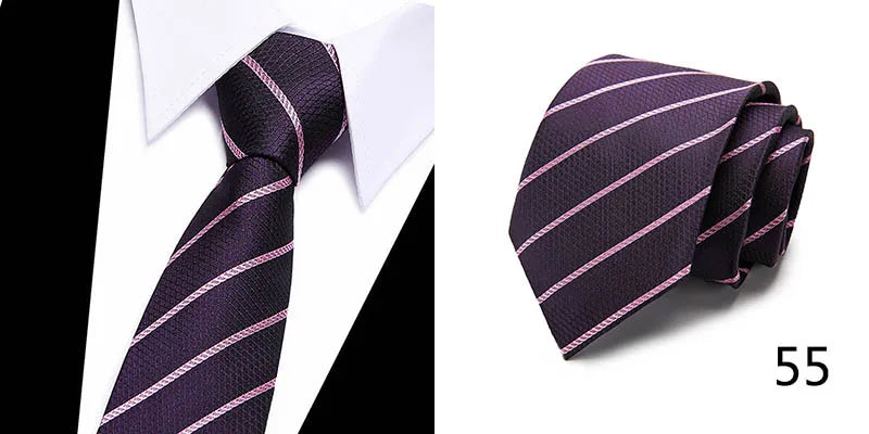Hot Sale Necktie Man 7.5 cm Silk Tie Solid Color Gravatas Suit Accessories Fit Wedding Holiday Party