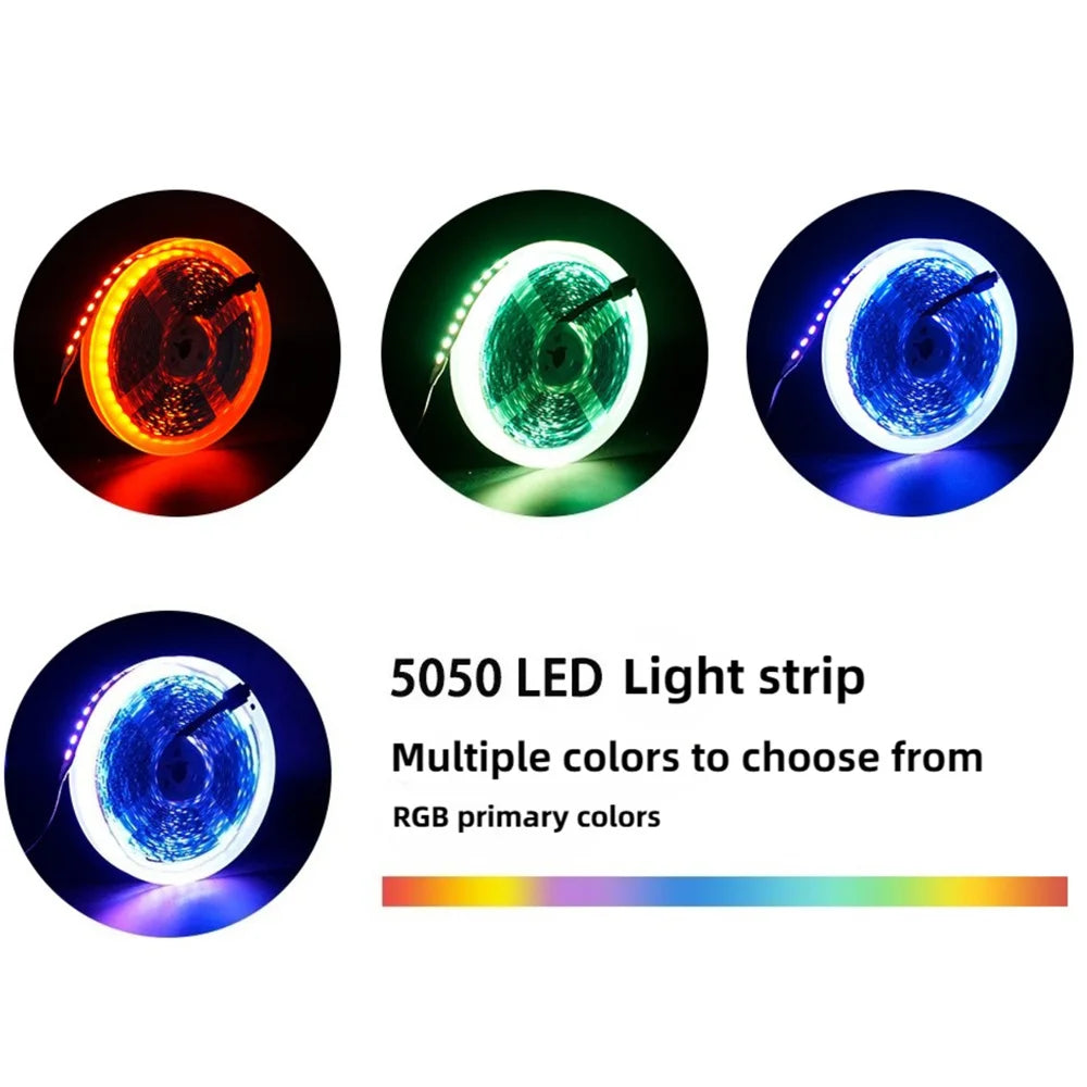 LED Strip 5050 DC 12V RGB Waterproof Flexible Neon Light Stripe 30LED/MLed 60LED/MLed PWM For Room Bedroom Decor TV Backlights