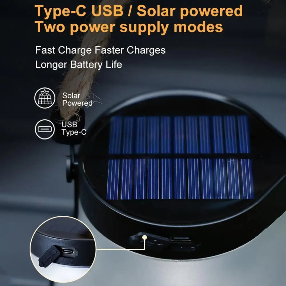 Solar Lanterns Outdoor Waterproof With Realistic Flickering Flame, Dual Charging (USB/Solar) For Yard Patio Garden Porch Decor