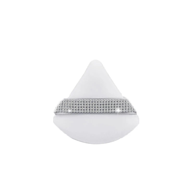 Diamond Triangle Velvet Setting Puff Ribbon Detail Powder Sponge Smooth Finishing Soft Puff for Loose Pressed Powder Application
