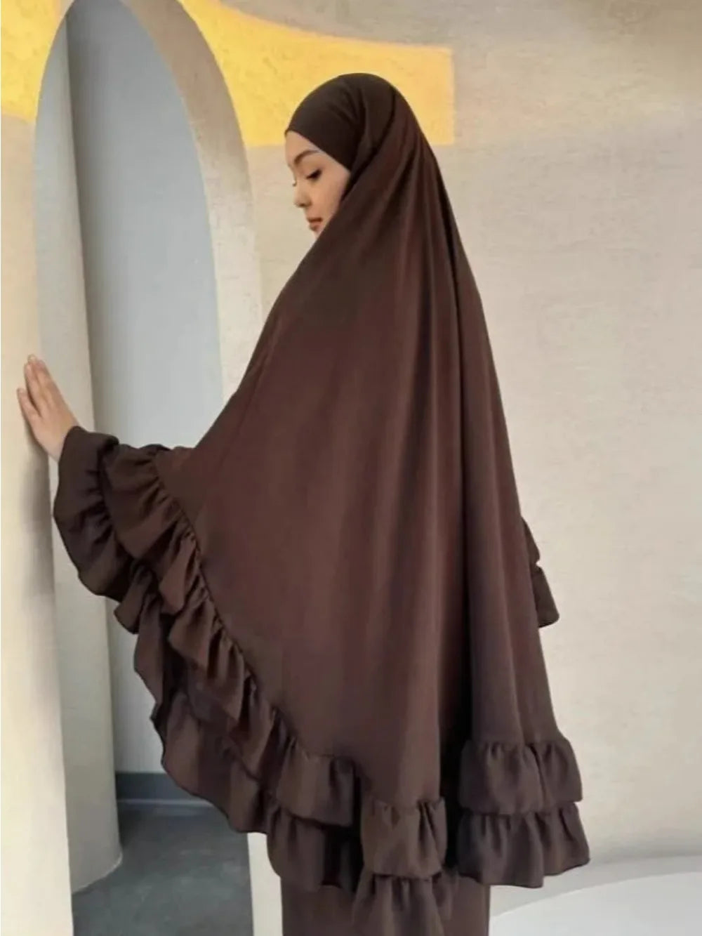 Muslim Dresses Hijab 2 Piece Sets Women Prayer Garment Modest Abayas Headscarf Ramadan Kaftan Islam Vestidos Arab Long Robe Suit